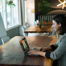Young woman having a video call