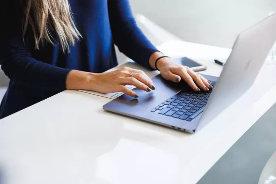 Girl working on laptop